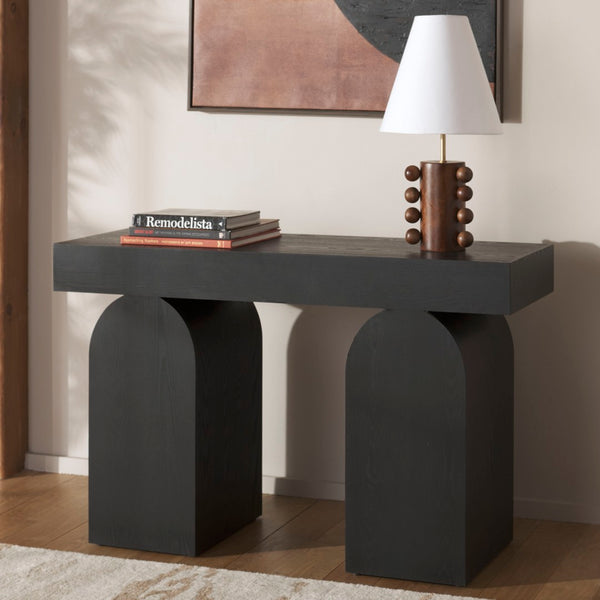 Safavieh Ekoshi Console Table - Stylish Minimalist Design For Modern Spaces, Durable Construction & Easy Assembly Black CNS2306A