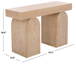 Safavieh Ekoshi Console Table - Elegant Bleached White Wood Design For Modern Living Spaces & Entryways Bleached White Wood Cns2306b