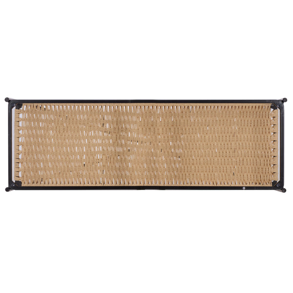 Safavieh Omaka 1 Shelf Console Table - Elegant Natural Wood, Black Metal Frame & Clear Glass Top For Any Space Natural ,Black Metal Cns2309a