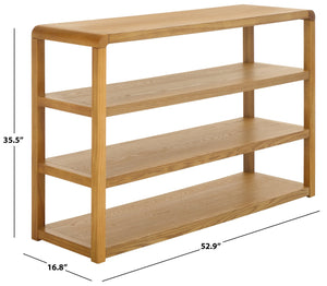 Safavieh Omara 4 Tier Console Table - Stylish Wooden Display & Storage Solution For Your Living Space Decor Natural Wood Cns2310a
