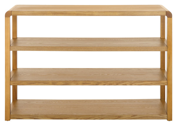 Safavieh Omara 4 Tier Console Table - Stylish Wooden Display & Storage Solution For Your Living Space Decor Natural Wood Cns2310a
