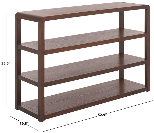 Safavieh Omara 4 Tier Console Table - Stylish Wooden Display & Storage Solution For Your Living Space Decor Walnut Wood Cns2310b