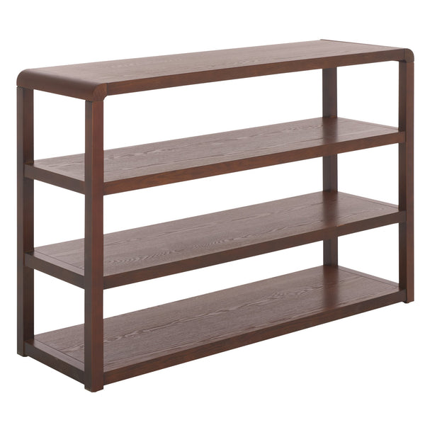 Safavieh Omara 4 Tier Console Table - Stylish Wooden Display & Storage Solution For Your Living Space Decor Walnut Wood Cns2310b