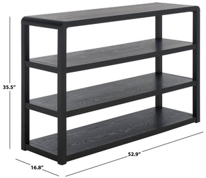 Safavieh Omara 4 Tier Console Table - Stylish Wooden Display & Storage Solution For Your Living Space Decor Black Wood Cns2310c