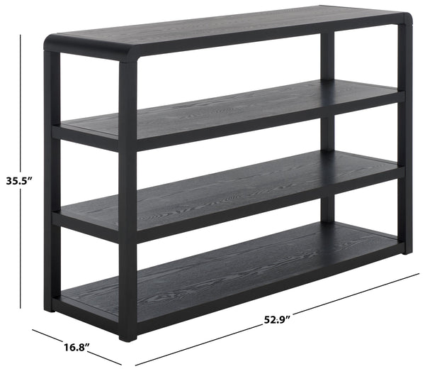 Safavieh Omara 4 Tier Console Table - Stylish Wooden Display & Storage Solution For Your Living Space Decor Black Wood Cns2310c