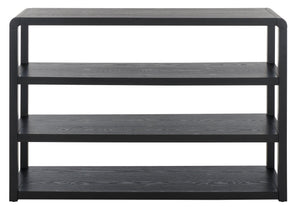 Safavieh Omara 4 Tier Console Table - Stylish Wooden Display & Storage Solution For Your Living Space Decor Black Wood Cns2310c