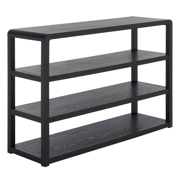 Safavieh Omara 4 Tier Console Table - Stylish Wooden Display & Storage Solution For Your Living Space Decor Black Wood Cns2310c