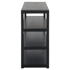 Safavieh Omara 4 Tier Console Table - Stylish Wooden Display & Storage Solution For Your Living Space Decor Black Wood Cns2310c