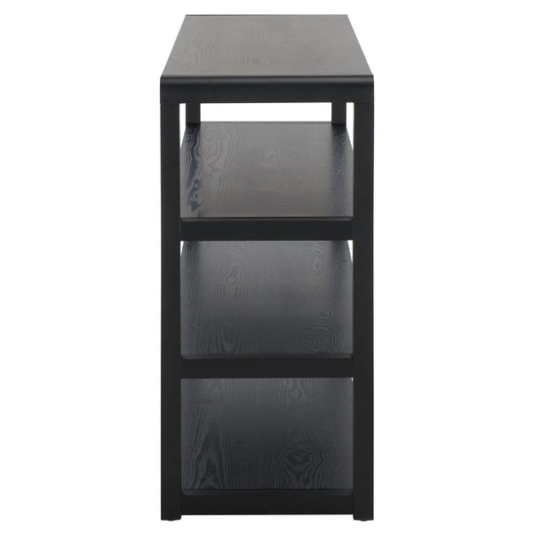 Safavieh Omara 4 Tier Console Table - Stylish Wooden Display & Storage Solution For Your Living Space Decor Black Wood Cns2310c