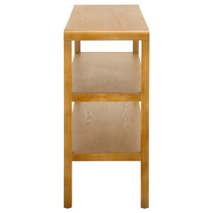 Safavieh Omara 2 Shelf Console Table - Rustic Wood Design For Elegant Home Décor And Functional Storage Solutions Natural Wood Cns2311a