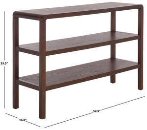 Safavieh Omara 2 Shelf Console Table - Rustic Wood Design For Elegant Home Décor And Functional Storage Solutions Walnut Wood Cns2311b