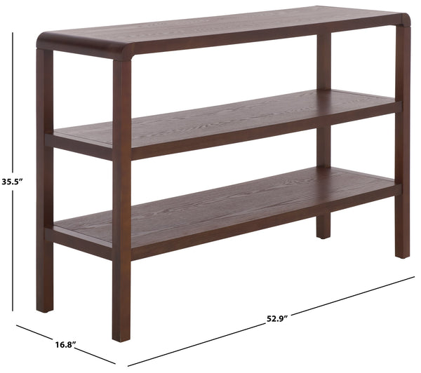 Safavieh Omara 2 Shelf Console Table - Rustic Wood Design For Elegant Home Décor And Functional Storage Solutions Walnut Wood Cns2311b
