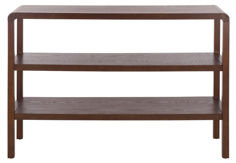 Safavieh Omara 2 Shelf Console Table - Rustic Wood Design For Elegant Home Décor And Functional Storage Solutions Walnut Wood Cns2311b