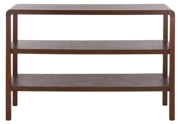 Safavieh Omara 2 Shelf Console Table - Rustic Wood Design For Elegant Home Décor And Functional Storage Solutions Walnut Wood Cns2311b