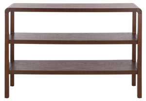 Safavieh Omara 2 Shelf Console Table - Stylish Rustic Design For Entryway, Hallway, Or Living Room Decor Walnut CNS2311B