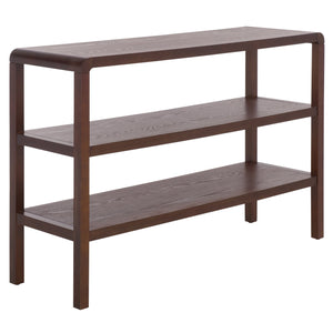 Safavieh Omara 2 Shelf Console Table - Rustic Wood Design For Elegant Home Décor And Functional Storage Solutions Walnut Wood Cns2311b