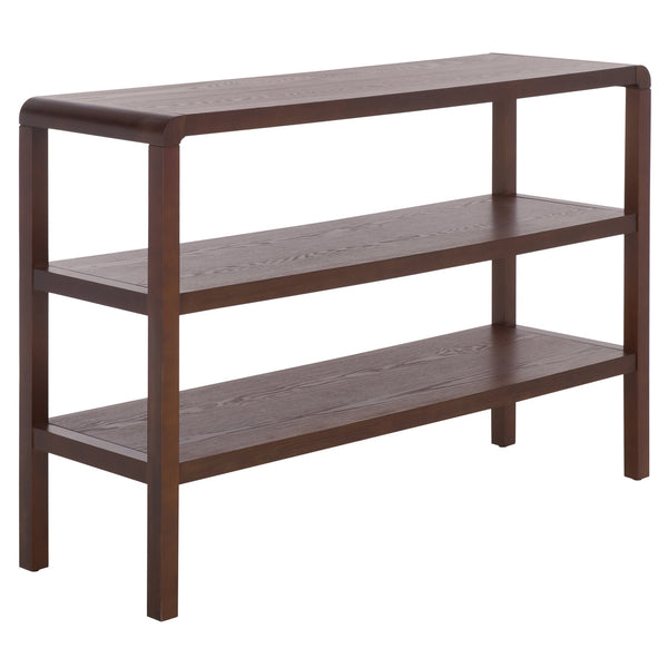 Safavieh Omara 2 Shelf Console Table - Rustic Wood Design For Elegant Home Décor And Functional Storage Solutions Walnut Wood Cns2311b