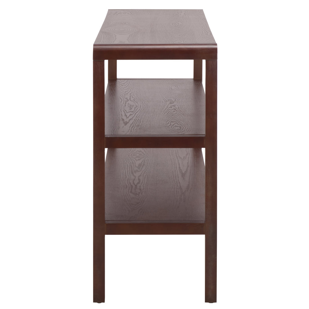 Safavieh Omara 2 Shelf Console Table - Rustic Wood Design For Elegant Home Décor And Functional Storage Solutions Walnut Wood Cns2311b