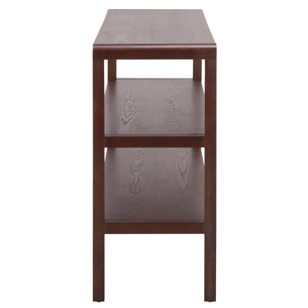 Safavieh Omara 2 Shelf Console Table - Rustic Wood Design For Elegant Home Décor And Functional Storage Solutions Walnut Wood Cns2311b