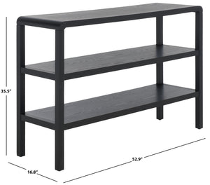 Safavieh Omara 2 Shelf Console Table - Rustic Wood Design For Elegant Home Décor And Functional Storage Solutions Black Wood Cns2311c