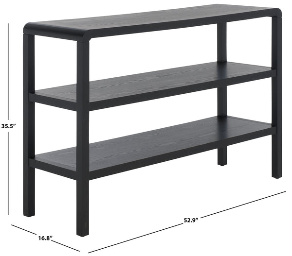 Safavieh Omara 2 Shelf Console Table - Rustic Wood Design For Elegant Home Décor And Functional Storage Solutions Black Wood Cns2311c
