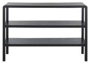 Safavieh Omara 2 Shelf Console Table - Rustic Wood Design For Elegant Home Décor And Functional Storage Solutions Black Wood Cns2311c