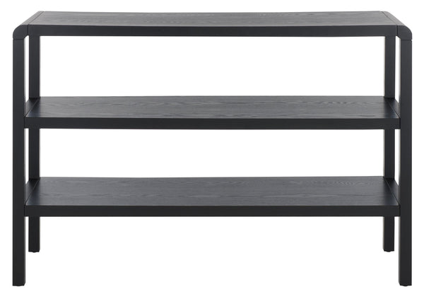 Safavieh Omara 2 Shelf Console Table - Rustic Wood Design For Elegant Home Décor And Functional Storage Solutions Black Wood Cns2311c