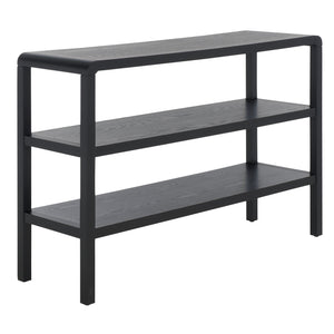 Safavieh Omara 2 Shelf Console Table - Rustic Wood Design For Elegant Home Décor And Functional Storage Solutions Black Wood Cns2311c
