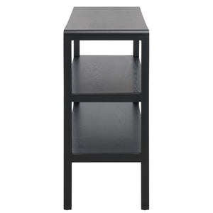 Safavieh Omara 2 Shelf Console Table - Rustic Wood Design For Elegant Home Décor And Functional Storage Solutions Black Wood Cns2311c