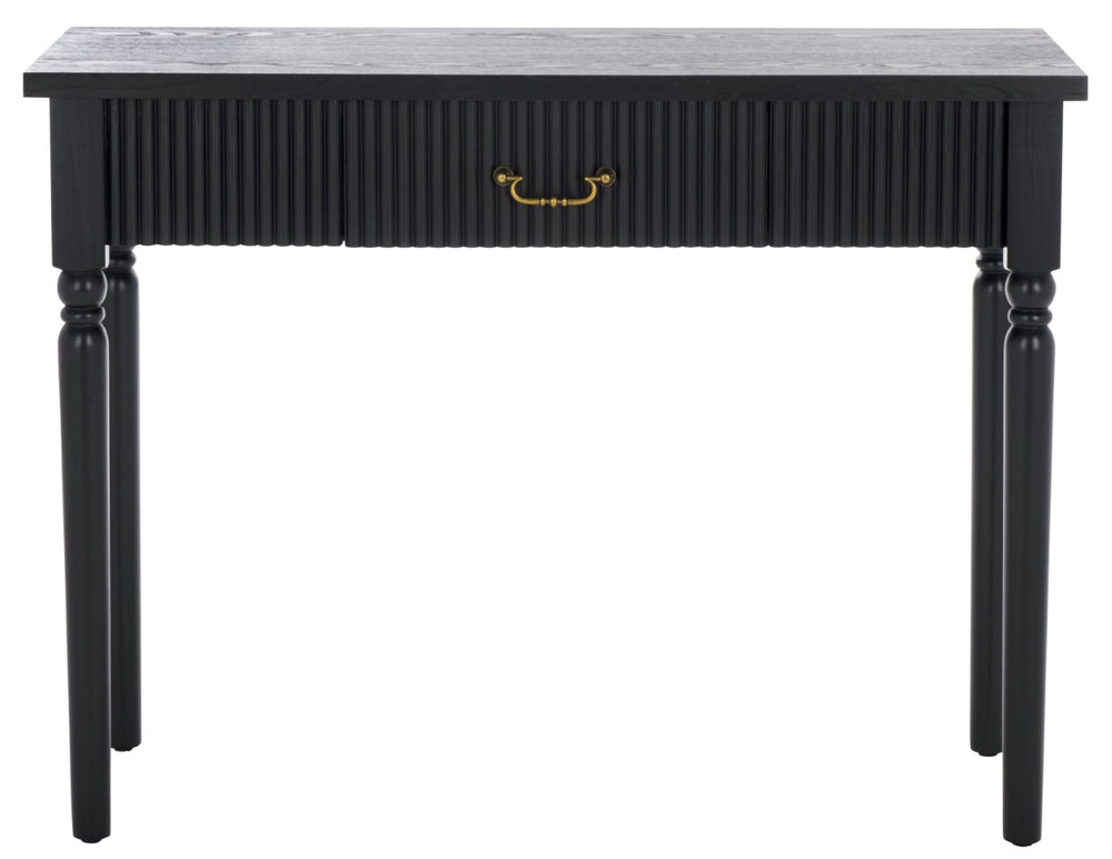 Safavieh Hanaka 1 Drawer Console Table - Stylish Black Entryway Furniture For Compact Spaces & Modern Decor CNS2312A