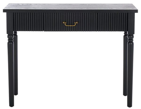 Safavieh Hanaka 1 Drawer Console Table - Elegant Black Mdf Design For Modern & Traditional Spaces Black Wood Cns2312a