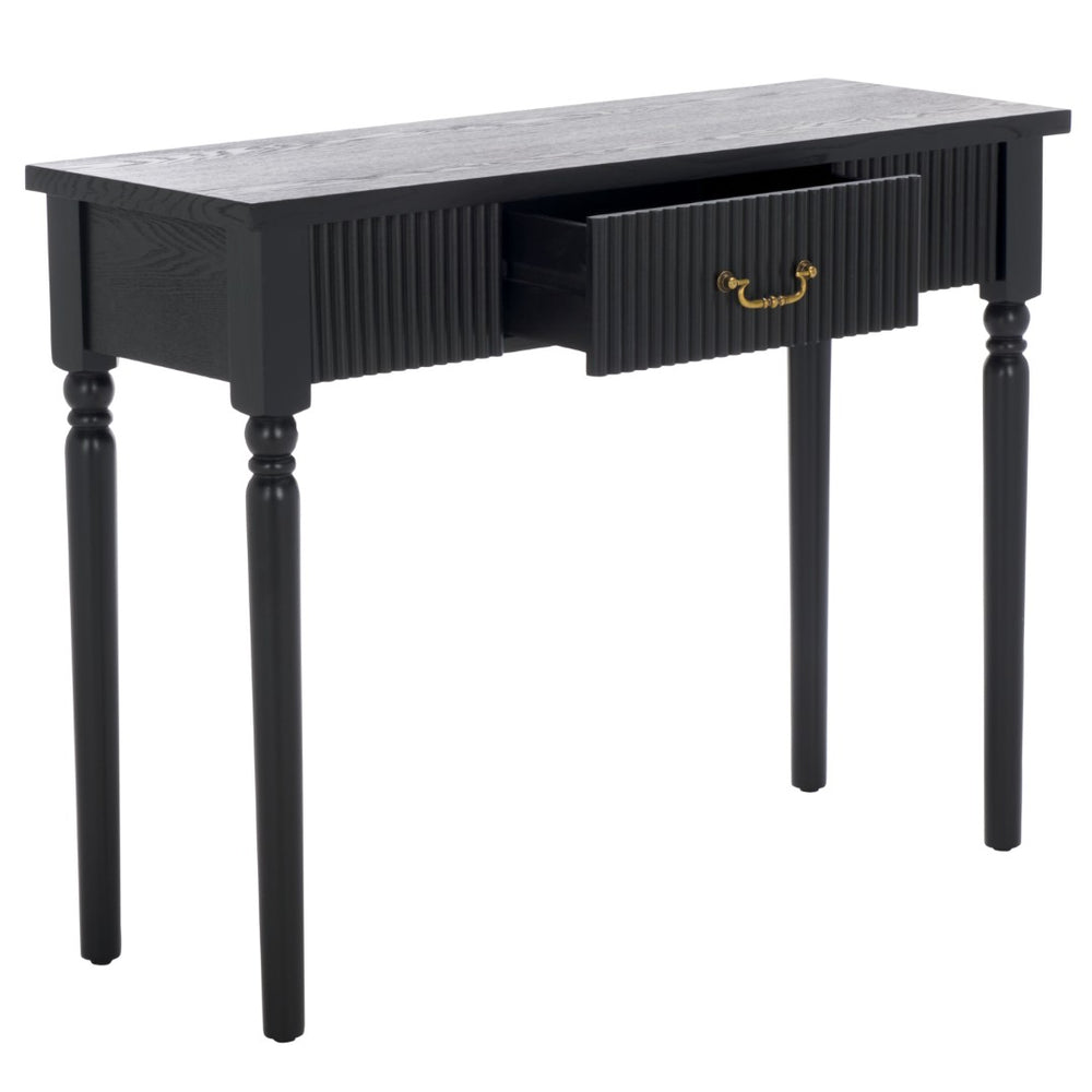 Safavieh Hanaka 1 Drawer Console Table - Stylish Black Entryway Furniture For Compact Spaces & Modern Decor CNS2312A