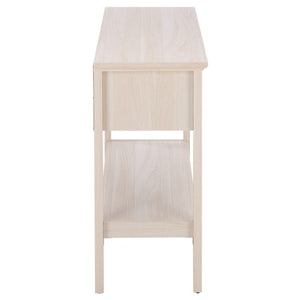 Safavieh Sondra Scandinavian Console Table with Two Drawers and Open Shelf for Entryway White Oak CNS3102A