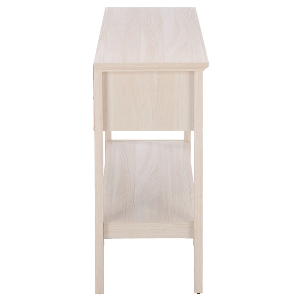Safavieh Sondra Scandinavian Console Table with Two Drawers and Open Shelf for Entryway White Oak CNS3102A