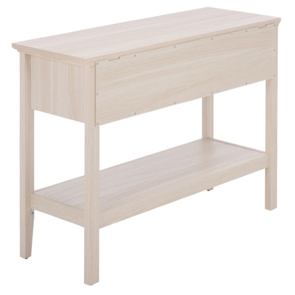 Safavieh Sondra Scandinavian Console Table with Two Drawers and Open Shelf for Entryway White Oak CNS3102A