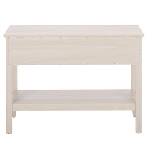 Safavieh Sondra Scandinavian Console Table with Two Drawers and Open Shelf for Entryway White Oak CNS3102A
