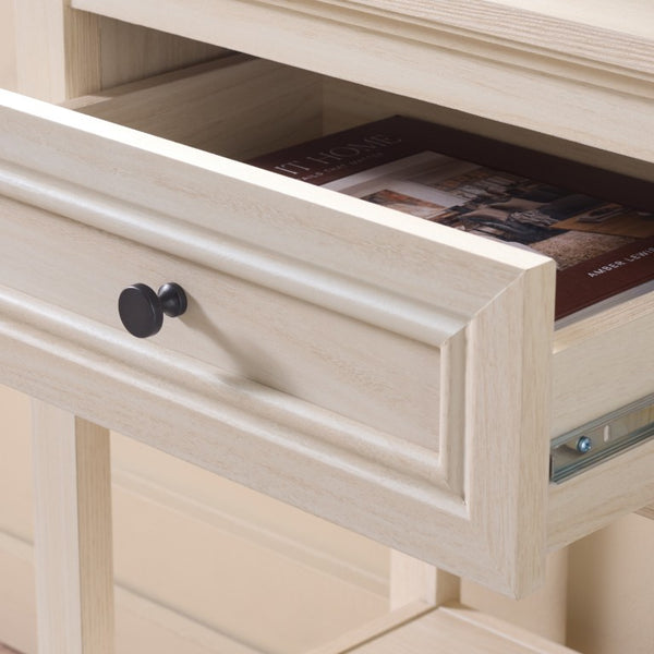 Safavieh Sondra Scandinavian Console Table with Two Drawers and Open Shelf for Entryway White Oak CNS3102A