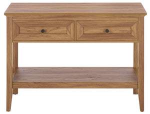 Safavieh Sondra Scandinavian Console Table with Two Drawers and Open Shelf for Entryway Oak CNS3102B