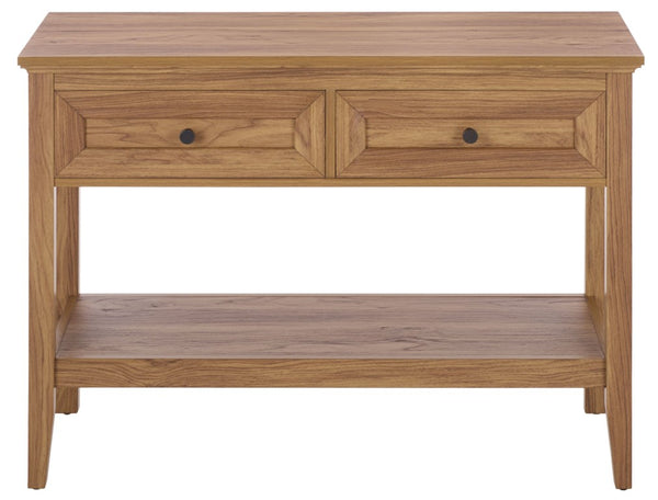 Safavieh Sondra Scandinavian Console Table with Two Drawers and Open Shelf for Entryway Oak CNS3102B