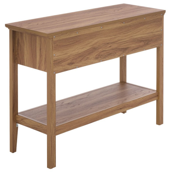 Safavieh Sondra Scandinavian Console Table with Two Drawers and Open Shelf for Entryway Oak CNS3102B
