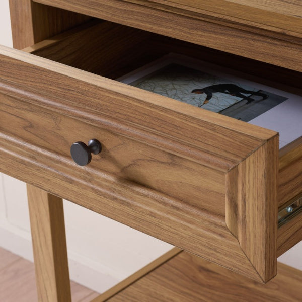 Safavieh Sondra Scandinavian Console Table with Two Drawers and Open Shelf for Entryway Oak CNS3102B