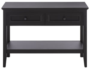 Safavieh Sondra Scandinavian Console Table with Two Drawers and Open Shelf for Entryway Black CNS3102C