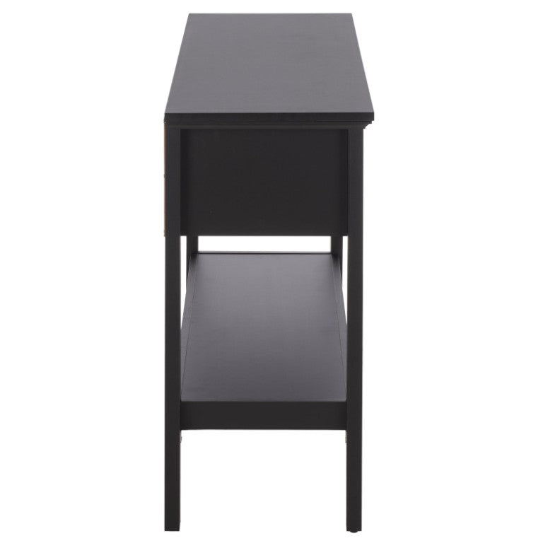 Safavieh Sondra Scandinavian Console Table with Two Drawers and Open Shelf for Entryway Black CNS3102C