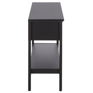 Safavieh Sondra Scandinavian Console Table with Two Drawers and Open Shelf for Entryway Black CNS3102C
