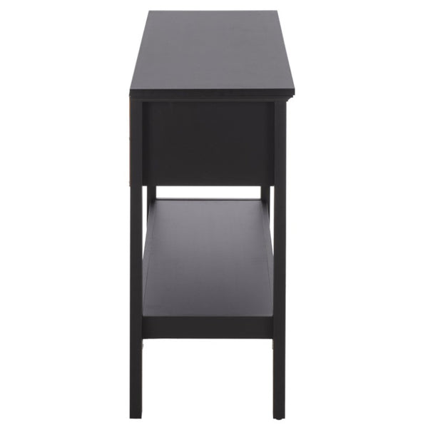 Safavieh Sondra Scandinavian Console Table with Two Drawers and Open Shelf for Entryway Black CNS3102C