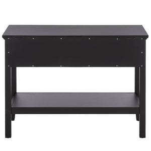 Safavieh Sondra Scandinavian Console Table with Two Drawers and Open Shelf for Entryway Black CNS3102C