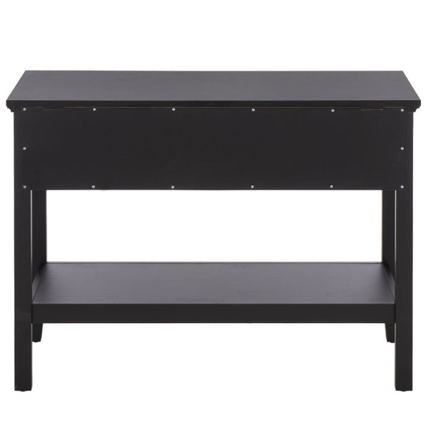Safavieh Sondra Scandinavian Console Table with Two Drawers and Open Shelf for Entryway Black CNS3102C