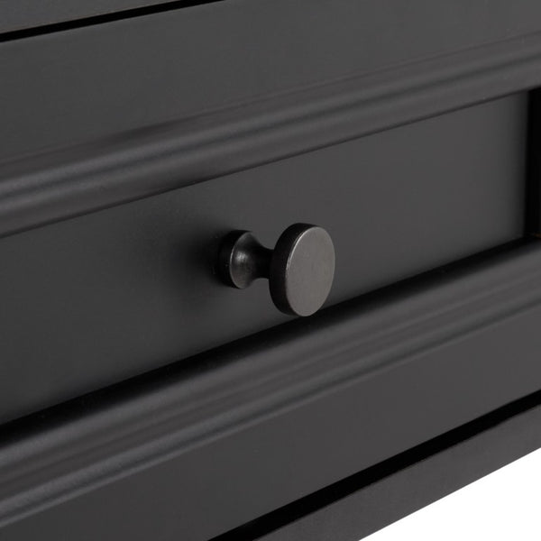 Safavieh Sondra Scandinavian Console Table with Two Drawers and Open Shelf for Entryway Black CNS3102C