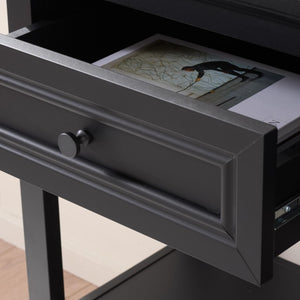 Safavieh Sondra Scandinavian Console Table with Two Drawers and Open Shelf for Entryway Black CNS3102C