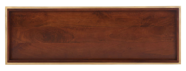 Safavieh Akari Marble Console Table - Luxurious White Marble, Brown Mango Wood & Gold Frame For Glamorous Decor CNS3700A